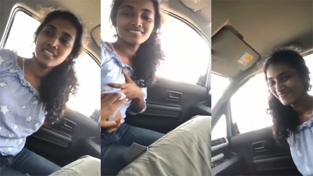 Nice Shape Figure Babe Inside Car With BF