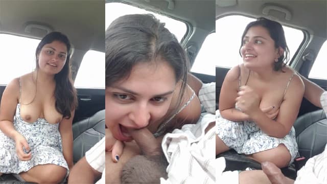 GF Flash Hot Boobs Sucking BF’s Dick In Car Leaked Porn