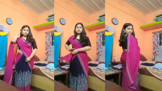 Desi Cute Girl – Saree Boobs Press Blouse Drop MMS